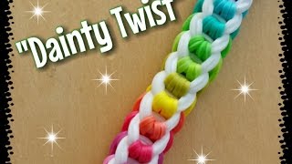 My New quotDainty Twistquot Rainbow Loom BraceletHow To Tutorial [upl. by Aiouqahs]