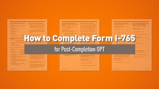 Form I765 Tutorial for PostCompletion OPT 08252020 [upl. by Shelton]