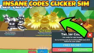 😱INSANE CODES IN CLICKER SIMULATOR ROBLOX [upl. by Ihcur]