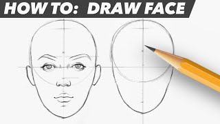 How To Draw Face  Easy Beginner Proportion Tutorial [upl. by Atinad979]