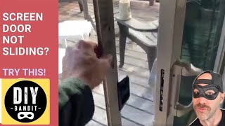 ️🔥 Sliding Screen Door Stuck  Wont Slide➔ Heres How to Fix It Quickly  Easy DIY Job [upl. by Kliber782]