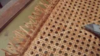 Chair Caning  How To  Prewoven Pt 2 [upl. by Nahtanha]