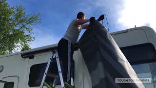 Changing the fabric on a Carefree of Colorado electric patio awning [upl. by Ahselrac]