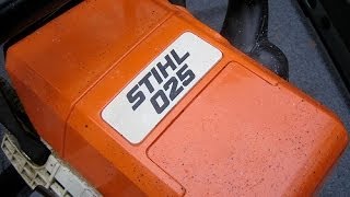 Stihl 025 Making Sawdust [upl. by Nadabb909]