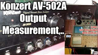 KONZERT AV502A AMPLIFIER OUTPUT MEASUREMENT [upl. by Epifano]