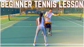 Beginner Tennis Lesson  Forehand Backhand amp Serve Learned in Just 30 Minutes [upl. by Airat235]