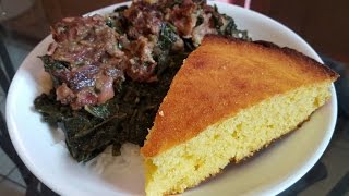 How to make Collard Greens and Cornbread from scratch [upl. by Parnell]