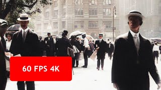 4k 60 fps A Trip Through New York City in 1911 [upl. by Pisano565]