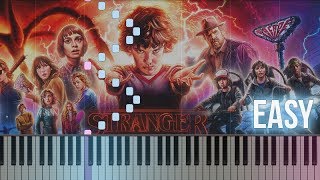 Stranger Things Theme Song  How To Play Piano Tutorial EASY [upl. by Ayrb78]