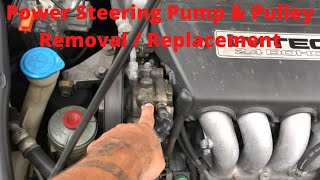 Honda Accord Power Steering Pump Replacement amp Pulley Removal 20032007 [upl. by Demp]