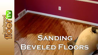 Refinishing Beveled Hardwood Floors  Sanding Prefinished [upl. by Antoinetta]