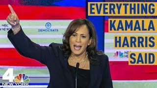 Everything Kamala Harris Said at the Democratic Debate From Food Fights to Busing  NBC New York [upl. by Nerret367]