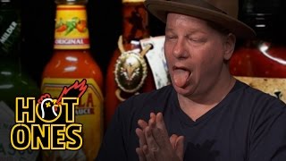 Jeff Ross Gets Roasted by Spicy Wings  Hot Ones [upl. by Nomead539]