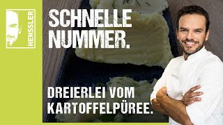 Schnelles Dreierlei vom KartoffelpüreeRezept von Steffen Henssler [upl. by Rockel]