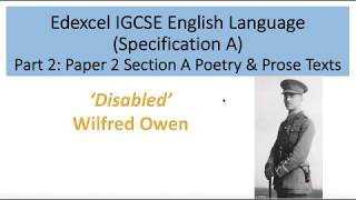 Analysis of Disabled by Wilfred Owen [upl. by Umont]