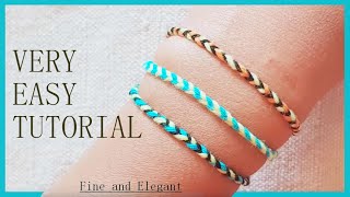 How to make easy bracelets with strings CraftsEasy [upl. by Ttik]