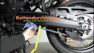 pcpanikMoto  Kettendurchhang am Motorrad prüfen und einstellen [upl. by Minne]