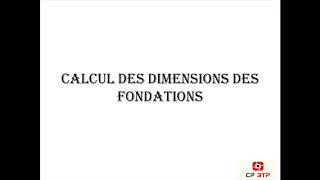 Calcul des dimensions des fondations [upl. by Elraet]