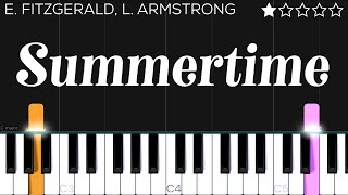 Ella Fitzgerald amp Louis Armstrong  Summertime  EASY Piano Tutorial [upl. by Ellecrag]