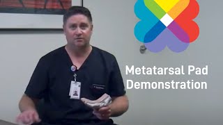 Metatarsal Pad Demonstration  ThedaCare Orthopedic Care [upl. by Raffin]