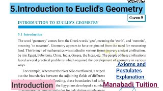 9th class mathsChapter 5🤷‍♀️Euclids Geometry 💁‍♀️Introduction [upl. by Tubb704]