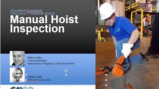 Safety Webinar Manual Hoist Inspection [upl. by Dazhehs]