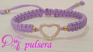 DIY COMO HACER PULSERA CORAZON PARA PAREJAS  AMISTAD  VENDER FACIL Y BONITA [upl. by Gnet]