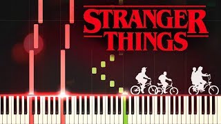 PIANO TUTORIAL quotSTRANGER THINGSquot Main Theme Easy Piano Synthesia Extended Version Netflix OST [upl. by Donnie]