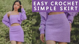 Easy Crochet Simple Skirt Tutorial For Beginners  Chenda DIY [upl. by Yelad]