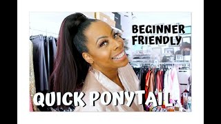 OUTRE 16 Inch NEESHA BODY Ponytail  BEGINNER FRIENDLY  color DR BLACK CHERRY [upl. by Aranahs679]