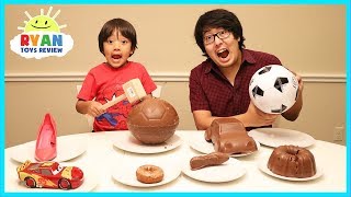 Chocolate Food vs Real challenge with Ryan ToysReview [upl. by Herzel]