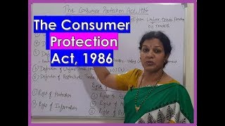 Detailed Information on quotThe Consumer Protection Act1986quot In Law Subject by DrDevika Bhatnagar [upl. by Melentha326]