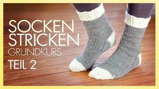 Socken Stricken Ferse beginnen TEIL 2 GRUNDKURS [upl. by Euqram133]