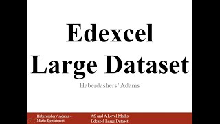 Edexcel Large Data Set AS and A level maths [upl. by Yelekreb]