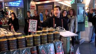 Pike Place Market  Fish Throwing  Seattle [upl. by Ayiotal394]