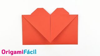 💌 Sobre Corazón de papel fácil paso a paso [upl. by Atteragram]