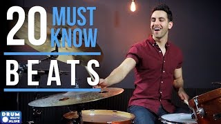 20 MUST KNOW Drum Beats For Beginner Drummers  Drum Beats Online [upl. by Meredi312]