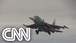 Vídeo mostra ataque aéreo da Rússia na Ucrânia  CNN DOMINGO [upl. by Tades656]