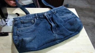 Reciclaje de Jeans Bolso con cierre [upl. by Terena]