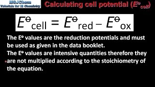 191 Calculating cell potential HL [upl. by Copeland]