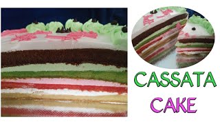 Cassata cake  4 layer cake  Cassata Cake Recipe [upl. by Colman]