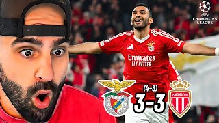 Benfica Knockout Monaco 43 UCL Playoffs I CRAZY DRAMATIC MATCH [upl. by Aniwde]