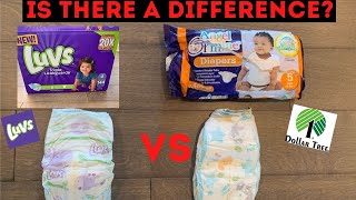 Luvs Diapers vs Dollar Tree Diapers Is There A Difference Disposable Diapers Review [upl. by Llenram]