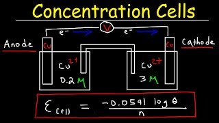 Concentration Cells amp Cell Potential Calculations  Electrochemistry [upl. by Nivrac]