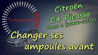 Changer ses Ampoules avant  Citroën C4 picasso [upl. by Hodges]