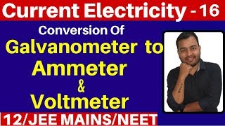 Current Electricity 16  Conversion Of Galvanometer to Ammeter amp Voltmeter JEE NEET [upl. by Tim349]