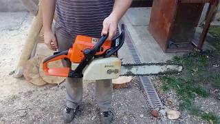 Stihl 025 chainsaw cutting test [upl. by Ij299]