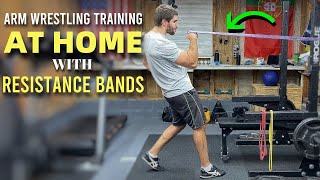 Arm Wrestling Training At Home With Resistance Bands [upl. by Namyl]