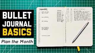 Bullet Journal Basics  Minimalist Monthly Spread for Dates Mood  Habit Tracker amp One Line Journal [upl. by Rangel679]