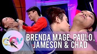 G Boys kiss Brenda Mage and Chad Kinis  GGV [upl. by Kcirde]